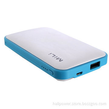 Mobile Power Bank with Built-in Cable, 6,000mAh Capacity